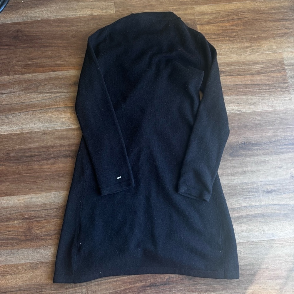 Tommy Hilfiger Lambswool & Angora Wool Double-Breasted Trench Coat Black Size M - Picture 3 of 8
